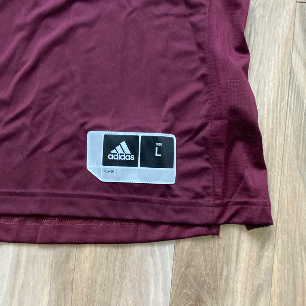 adidas performance tank team jersey top maroon white size L - Picture 14 of 17